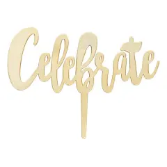 Celebrate Plastic Candle Holder Cake Topper, 1ct Gold