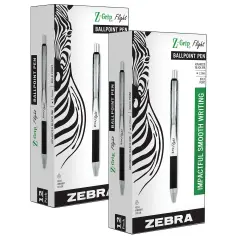 Z-Grip&reg; Flight Ballpoint Retractable Pen 1.2mm, Black, 12 Per Pack, 2 Packs