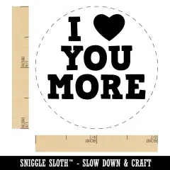 I Love Heart You More Self-Inking Rubber Stamp for Stamping Crafting Planners Purple