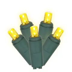 25Ft. 50 Yellow LED Twinkle Wide Angle Lights Christmas Set