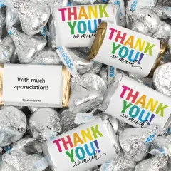 116 Pcs Thank You Candy Favors Hershey's Miniatures & Kisses - Colorful Thanks