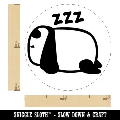 Very Tired Panda Doodle Napping Sleeping Resting Self-Inking Rubber Stamp for Stamping Crafting Planners Purple