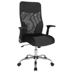 Emma and Oliver High Back Office Chair with Contemporary Mesh Design Black and White