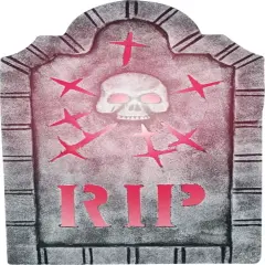 White Skull RIP Foam Tombstone Decoration