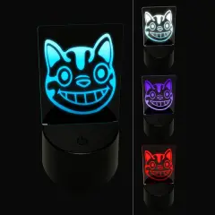 Grinning Cheshire Cat 3D Illusion LED Night Light Sign Nightstand Desk Lamp