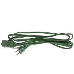 Northlight Indoor Power Extension Cord 3-Outlets with Safety Lock - 9' - Green