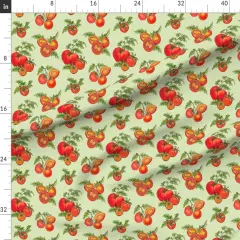 Various Fabrics by the Yard or Fat Quarter Farmers Market Tomato Red Green Summer Garden Kitchen Custom Printed Fabric by Spoonflower