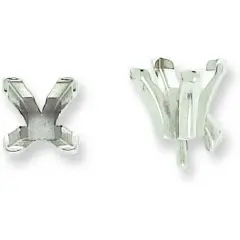 14K White Gold 4 Prong Princess Peg V-End Setting 4.5mm