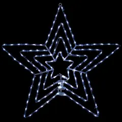 Northlight 24" LED Lighted Layered Stars 8 Function Christmas Window Silhouette White