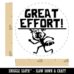 Great Effort Strong Ant Carrying Teacher Student Self-Inking Rubber Stamp Ink Stamper for Stamping Crafting Planners Pink