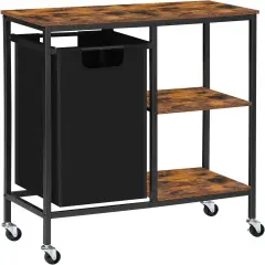 Hamper with Wooden Side Shelf