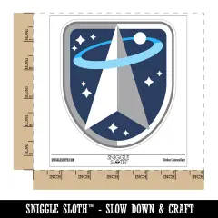 Science Fiction Space Force Orbit Logo Waterproof Vinyl Phone Tablet Laptop Water Bottle Sticker Set - 5 Pack