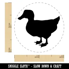 Duck Standing Mallard Solid Self-Inking Rubber Stamp for Stamping Crafting Planners Lime Green