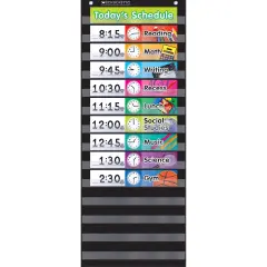 Daily Schedule Pocket Chart with Cards, Black