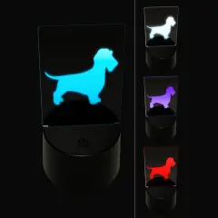 Wirehaired Dachshund Dog Solid 3D Illusion LED Night Light Sign Nightstand Desk Lamp