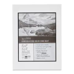 Crescent Select Conservation Solids Pre-Cut Double Mat - Vivid White/Deep Black, 4 ply, 18" x 24"