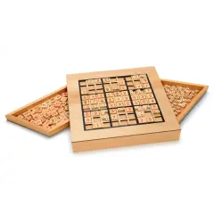 WE Games Wooden Sudoku Puzzle Board Game with Pull Out Drawers - 11 in
