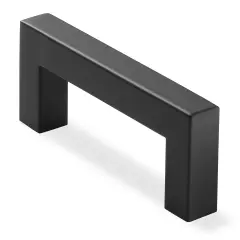 Cauldham 25 Pack Kitchen Cabinet Square Pulls Handles -Drawer/Door Hardware - Style M274 - Matte Black