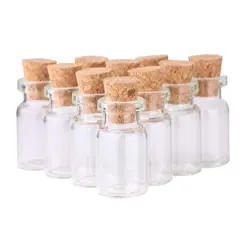 24 Pieces Mini Glass Bottles with Cork Stoppers 5ml DIY Art Crafts Storage Container,Tiny Glass Vials Cork for Wedding Decoration,Small Glass Corks Jars Party Favor