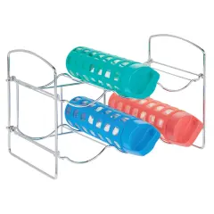 mDesign Collapsible Metal Water Bottle, Wine Rack Holder