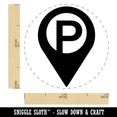 P Parking Map Location Icon Self-Inking Rubber Stamp for Stamping Crafting Planners Purple