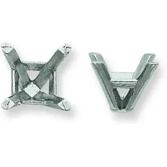 14K White Gold 4 Prong Princess Basket Setting 4mm