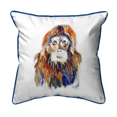 Betsy Drake Orangutan Large Indoor/Outdoor Pillow 18x18 Multicolor