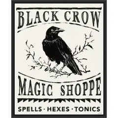 Black Crow Halloween Dark by Anne Tavoletti Canvas Art Framed