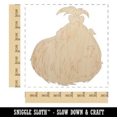 Cute Silkie Guinea Pig with Bow Unfinished Wood Shape Piece Cutout for DIY Craft Projects
