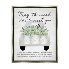 Stupell Industries Country Irish Proverb Framed Floater Canvas Wall Art Gray Floater Frame