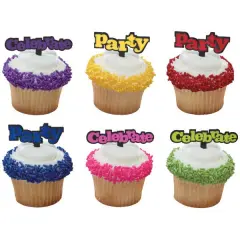 Celebrate & Party Bright DecoPics&reg; Cupcake Decoration, 12ct