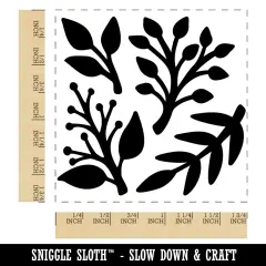 Plant Foliage Leaves Branches Square Rubber Stamp for Stamping Crafting
