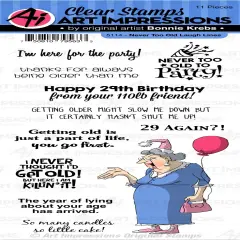Art Impressions Laugh Lines Clear Stamp-Never Too Old