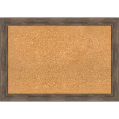 Hardwood Wood Framed Corkboard, Natural Cork Hardwood Mocha