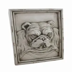 White Bulldog Resin Wall Plaque