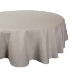 DII Natural Solid Chambray Tablecloth 70 Round