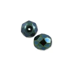 Czech Fire Polished Rounds 6mm Green Iris (Package of 10)