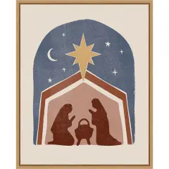 Boho Nativity I by Victoria Barnes Canvas Art Framed