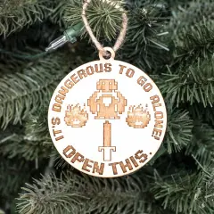 Ornament - Open This - Raw Wood 3x3in