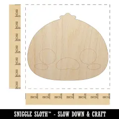 Charming Kawaii Chibi Duck Goose Face Blushing Cheeks Farm Eggs Unfinished Wood Shape Piece Cutout for DIY Craft Projects