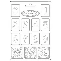 Stamperia Soft Maxi Mould 8.5"X11.5"-Blue Dream Numbers