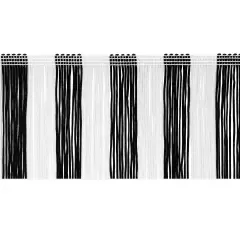 10 Yards of 2" Striped Multicolor Chainette Fringe Trim | 10 yard cut Black/White