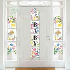 Big Dot of Happiness Wildflowers Baby - Hanging Vertical Paper Door Banners - Boho Floral Baby Shower Wall Decoration Kit - Indoor Door Decor