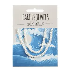Earth's Jewel White Freshwater Pearls Semi Round Beads