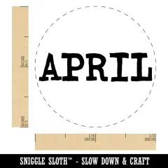 April Month Calendar Fun Text Self-Inking Rubber Stamp for Stamping Crafting Planners Green