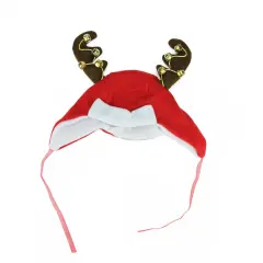 Northlight 17" Red and White Reindeer Antlers Unisex Adult Christmas Trapper Hat Costume Accessory - One Size