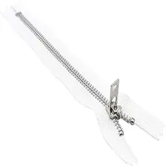 #5 Aluminum Jeans/Pants White Lightweight YKK Zippers - Color White - Choose Your Length - Made in The United States (1 Zipper Per Pack) (5" Inches)