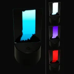 Indiana State Silhouette 3D Illusion LED Night Light Sign Nightstand Desk Lamp