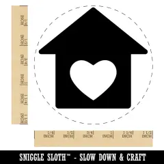 House with Heart Self-Inking Rubber Stamp for Stamping Crafting Planners Red