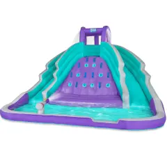 Sunny & Fun Inflatable Kids Backyard Double Water Slide Park Purple
